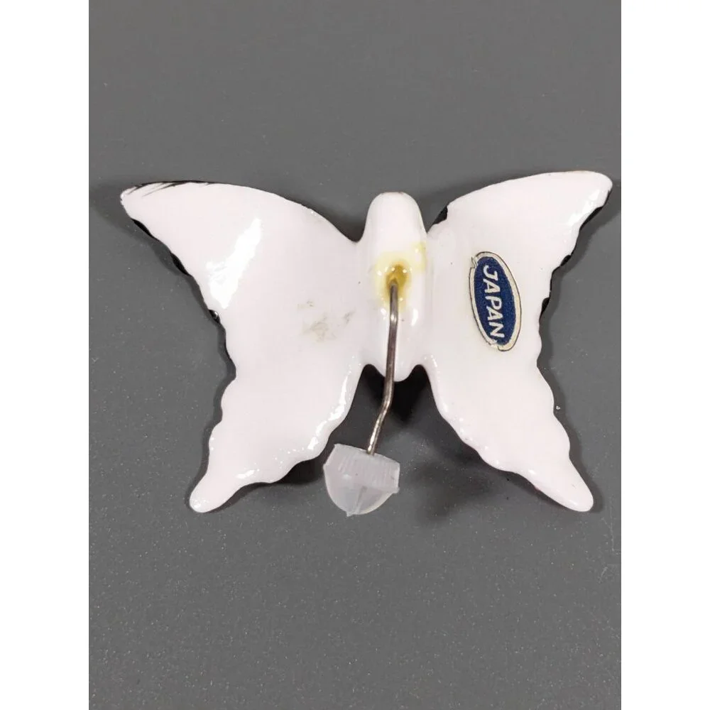 Vintage Japan Porcelain 3D Pin Painted Butterfly Stick Pin‎